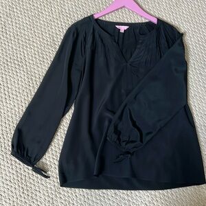 Lilly Pulitzer black silk blouse size M